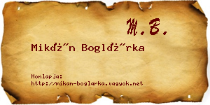 Mikán Boglárka névjegykártya